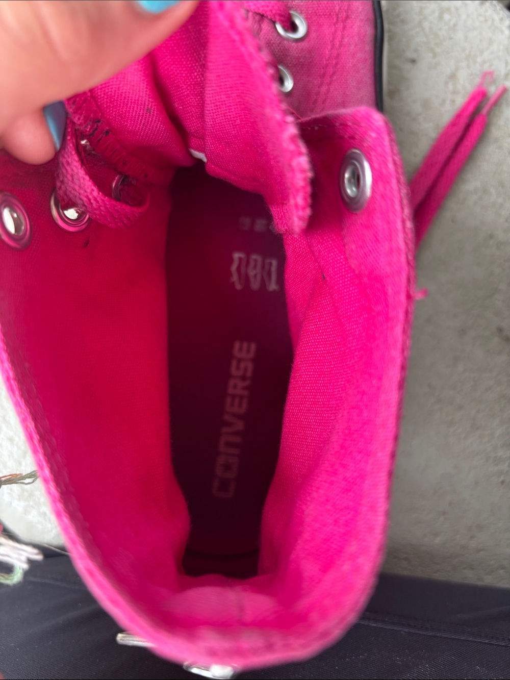 Converse Chuck Taylor All Stars Hot Pink with Black, includes zipper decal! - Picture 7 of 9